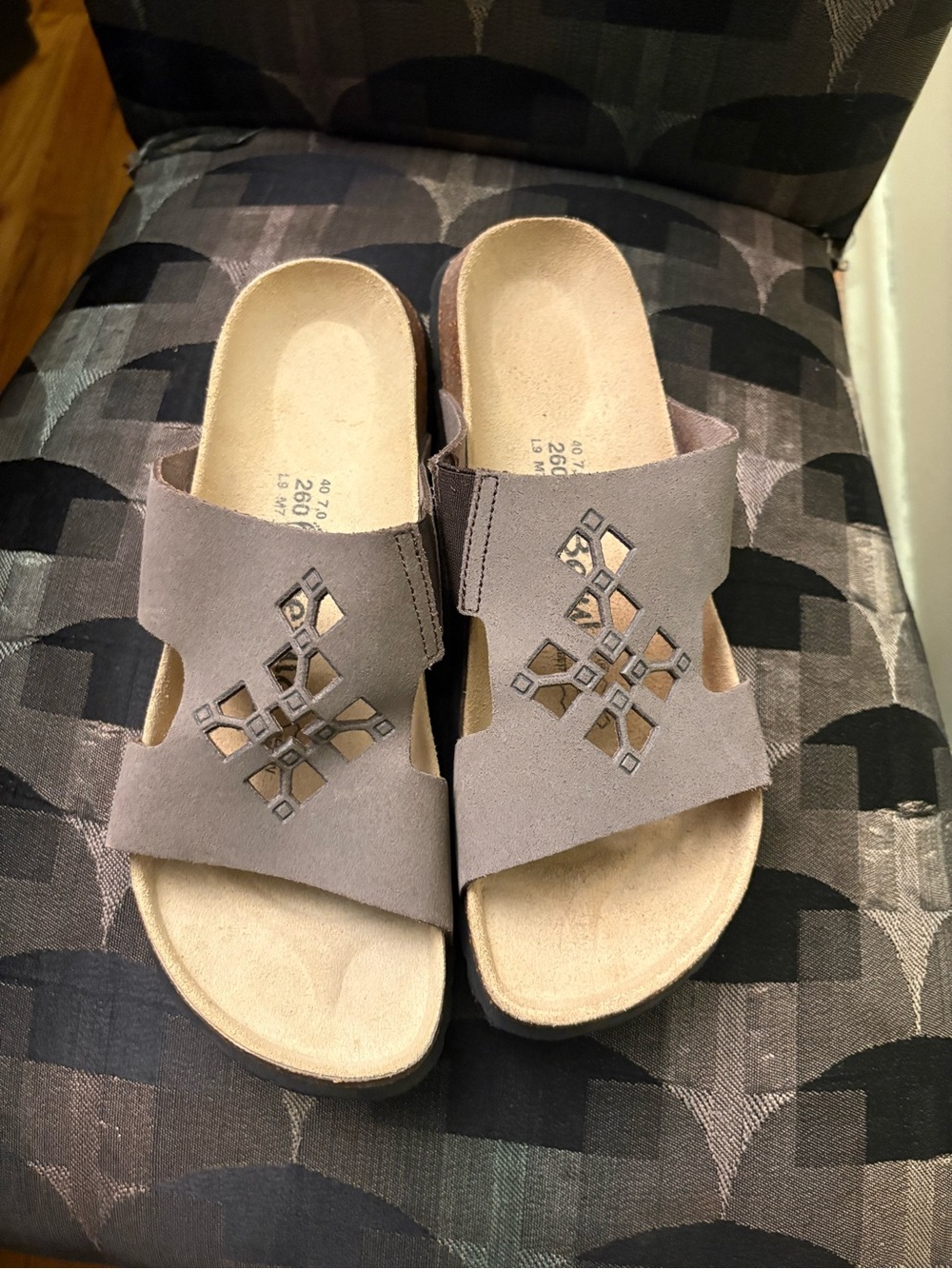 Women’s Neutral beige Slide Sandals with Decorative Cutouts